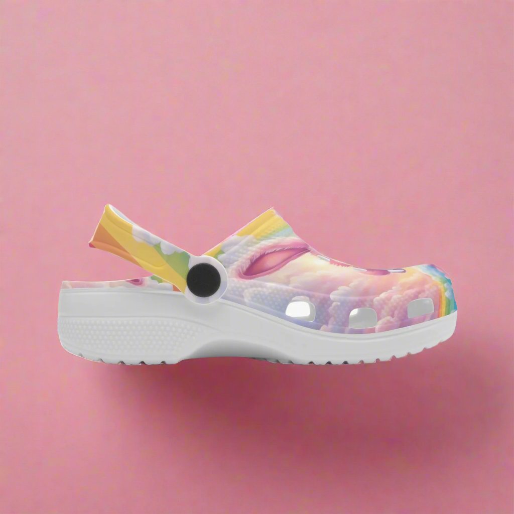 Flying Pink Bunny Rabbits Rok-Clogs