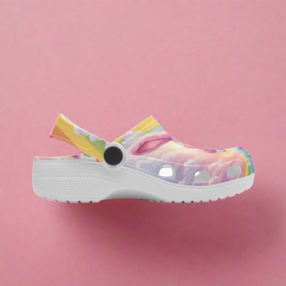 Flying Pink Bunny Rabbits Rok-Clogs