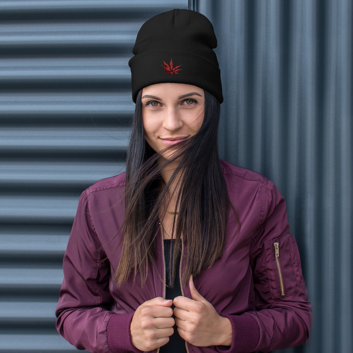 Weed Embroidered Beanie