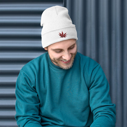 Weed Embroidered Beanie