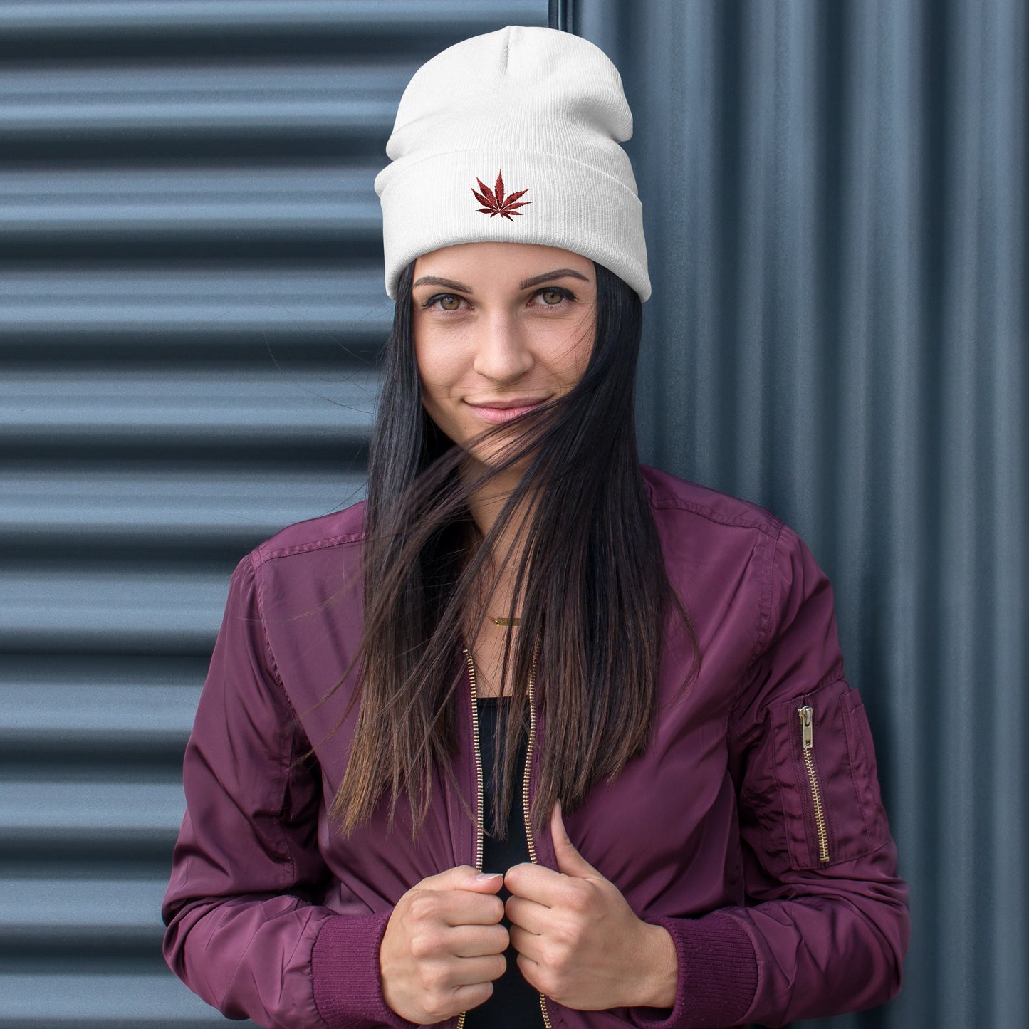 Weed Embroidered Beanie