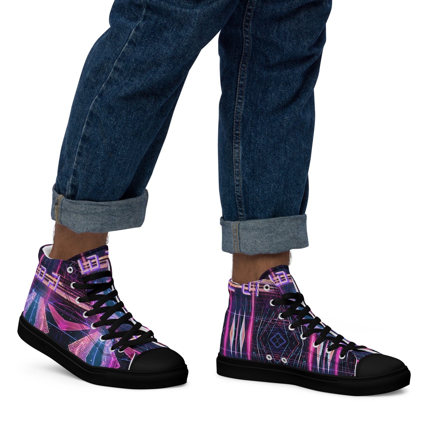 LO FI Men’s high top canvas shoes- Free Delivery! Rock / Metal / Electronic / EDM / Underground - Alternative Apparel and Merch Only from Phase B Records.