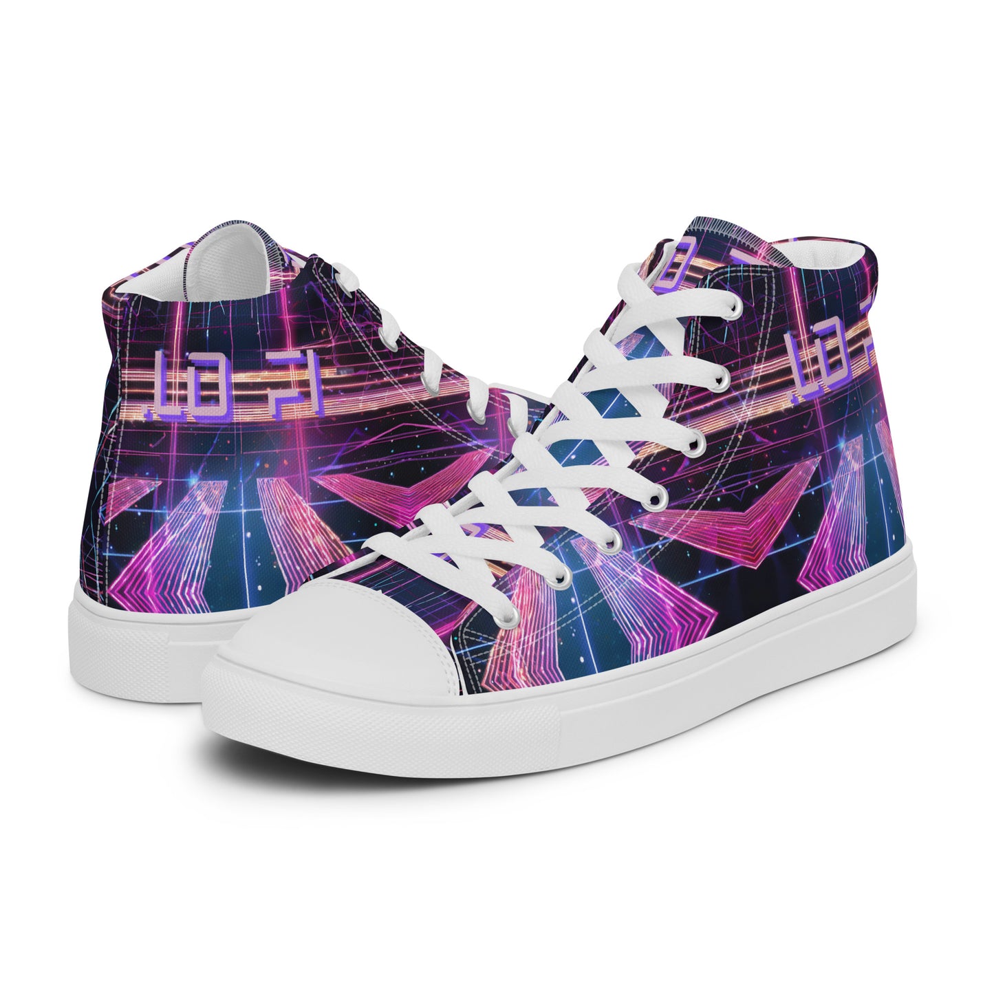 LO FI Men’s high top canvas shoes- Free Delivery! Rock / Metal / Electronic / EDM / Underground - Alternative Apparel and Merch Only from Phase B Records.