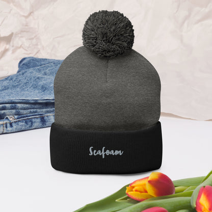 Jess Lewis Seafoam Pom-Pom Beanie - Free Delivery! Rock / Mathrock / Progressive / Jazz Fusion - Alternative Apparel and Merch Only from Phase B Records.