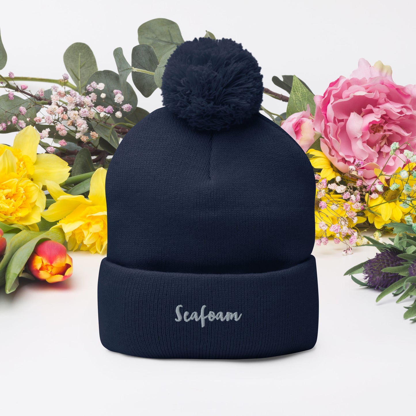 Jess Lewis Seafoam Pom-Pom Beanie - Free Delivery! Rock / Mathrock / Progressive / Jazz Fusion - Alternative Apparel and Merch Only from Phase B Records.