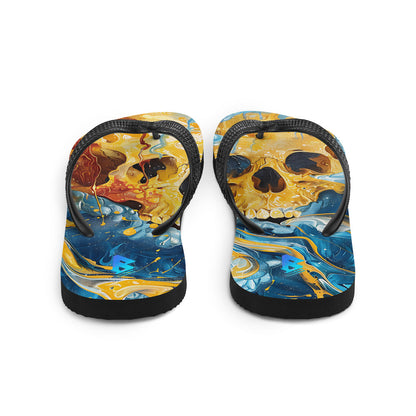 Painted Skull Flip-Flops