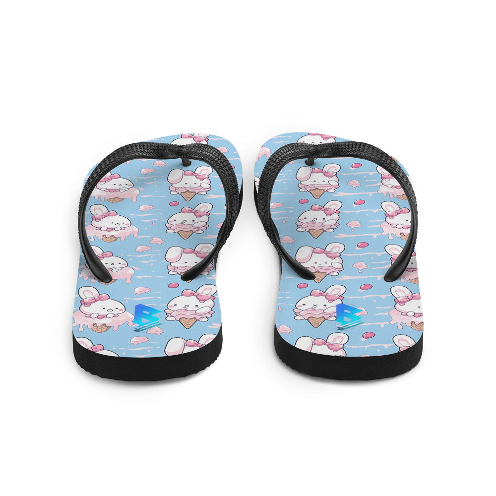 Ice cream bunny rabbit Flip-Flops