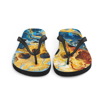 Painted Skull Flip-Flops