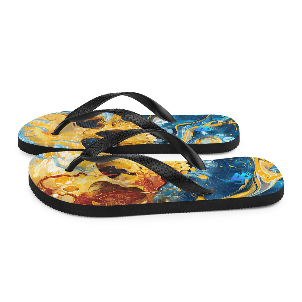 Painted Skull Flip-Flops