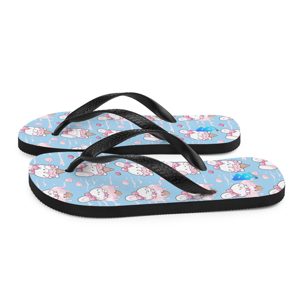 Ice cream bunny rabbit Flip-Flops