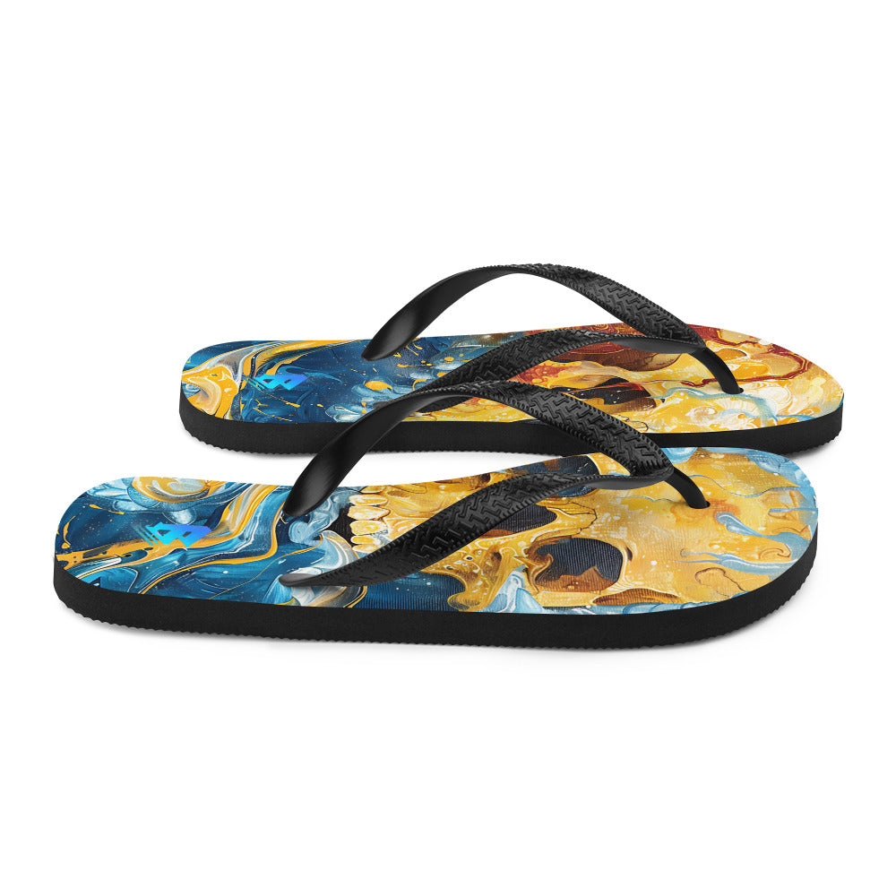 Painted Skull Flip-Flops