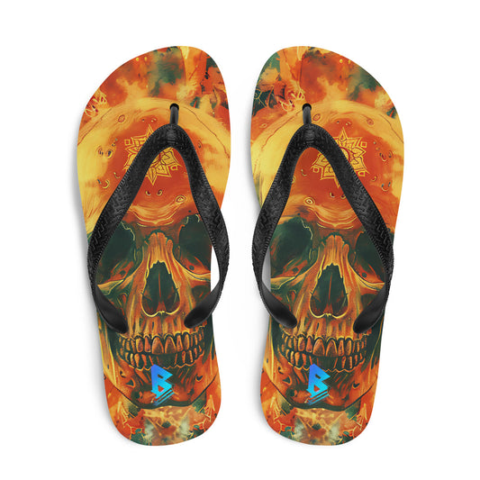 Gold Skull Flip-Flops