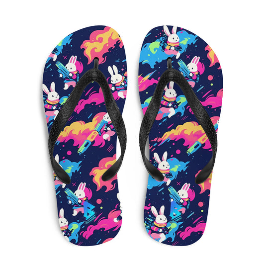 space bunny rabbit Flip-Flops