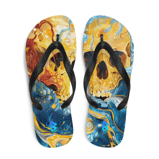 Painted Skull Flip-Flops