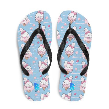 Ice cream bunny rabbit Flip-Flops