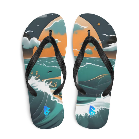 Beach Graphic Flip-Flops