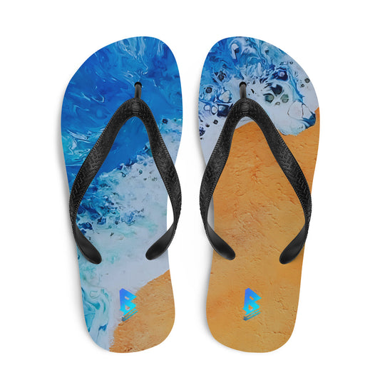 Painted Sandy Beach Flip-Flops