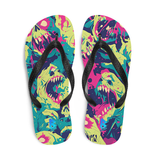 cartoon zombies Flip-Flops