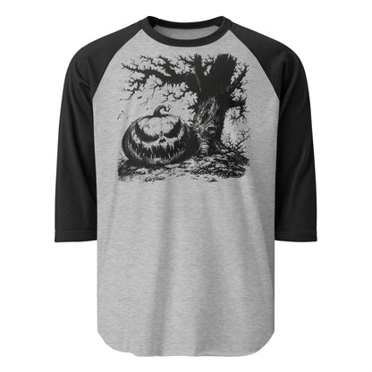 Spooky Pumpkin 3/4 sleeve raglan shirt