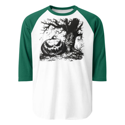 Spooky Pumpkin 3/4 sleeve raglan shirt