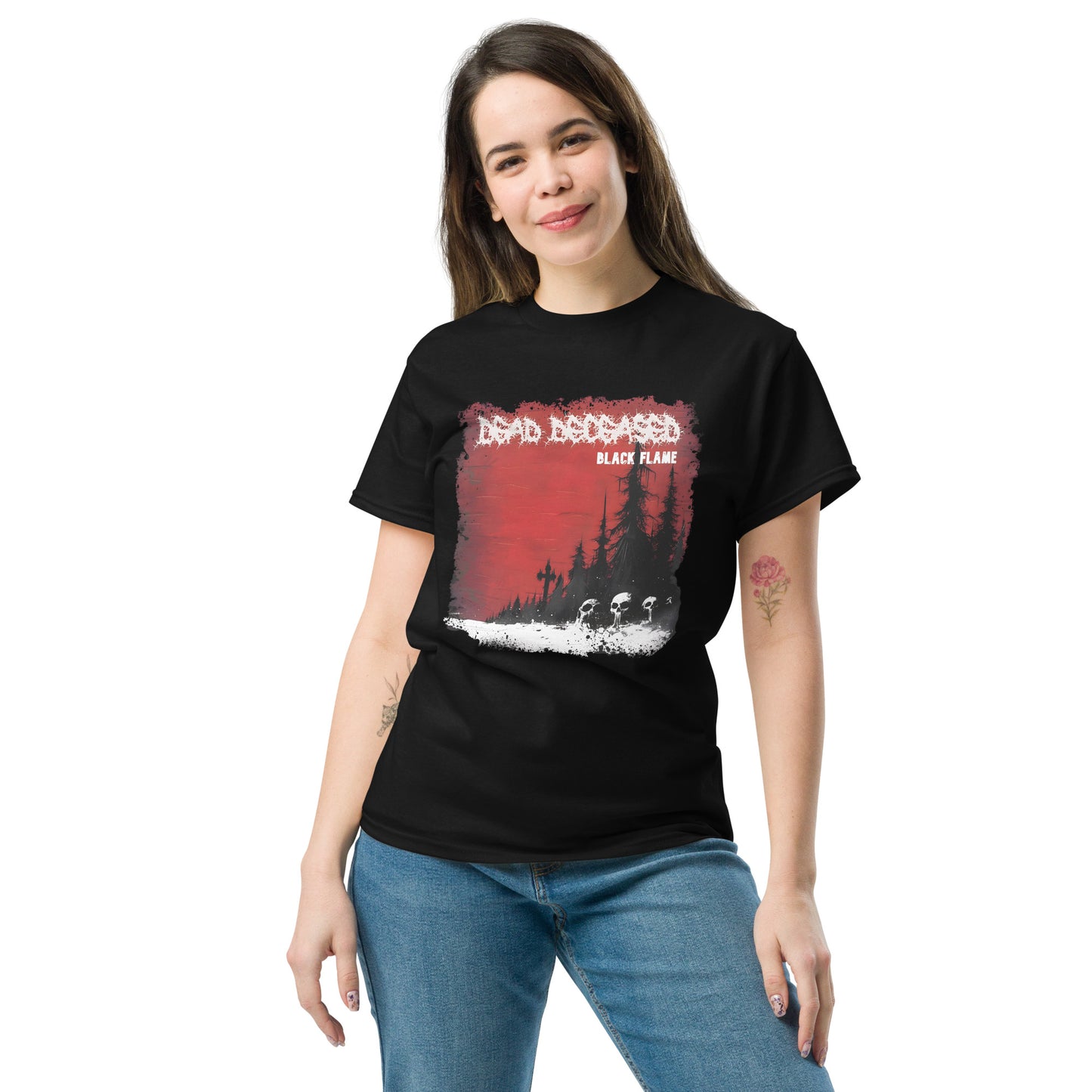 Dead Deceased Black Flame Unisex Gildan classic tee - Free Delivery! Rock / Metal / Gothic Alternative Tee - Alternative Apparel Only from Phase B Records. Plus Size to 5XL