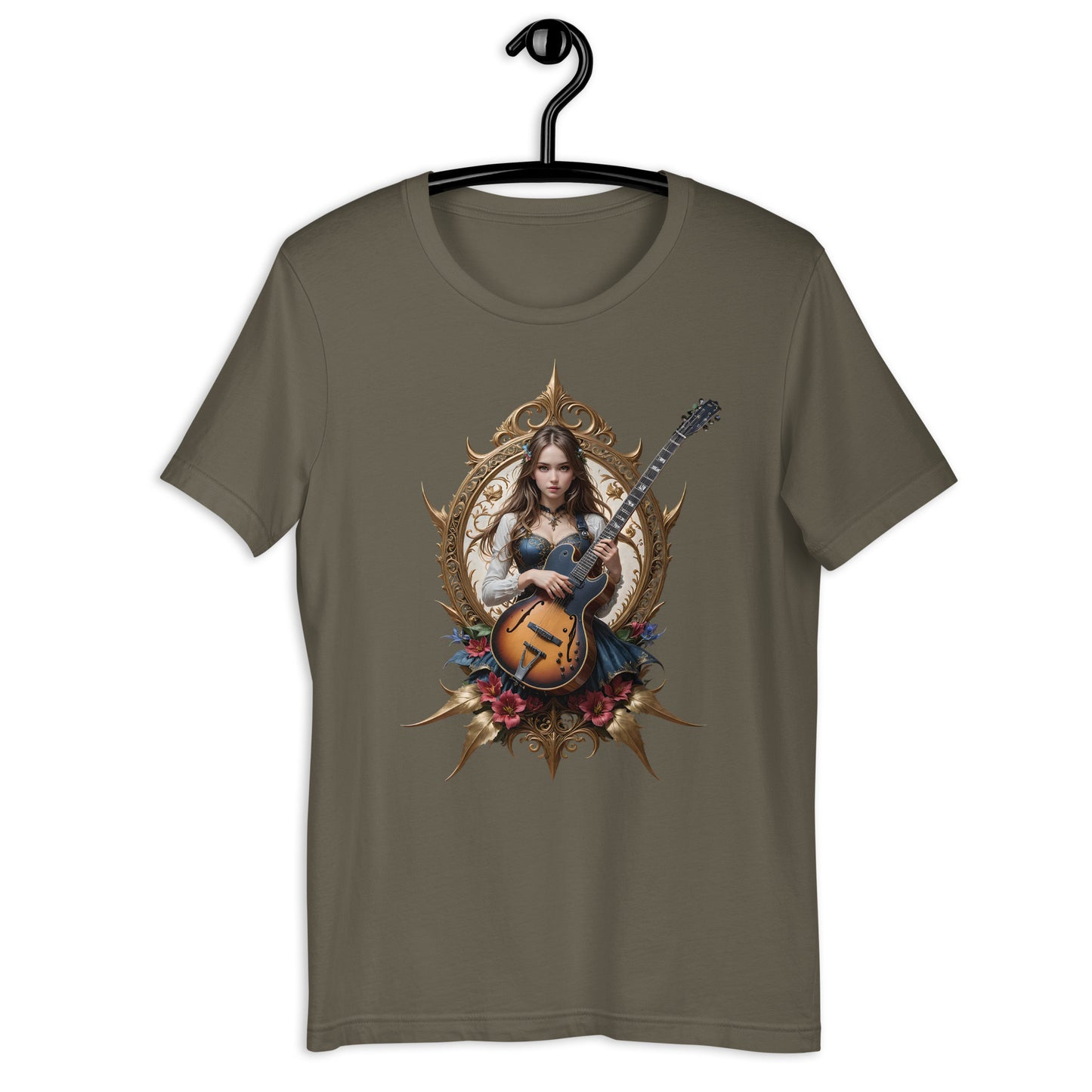 Guitar Queen Pinup Girl Unisex t-shirt