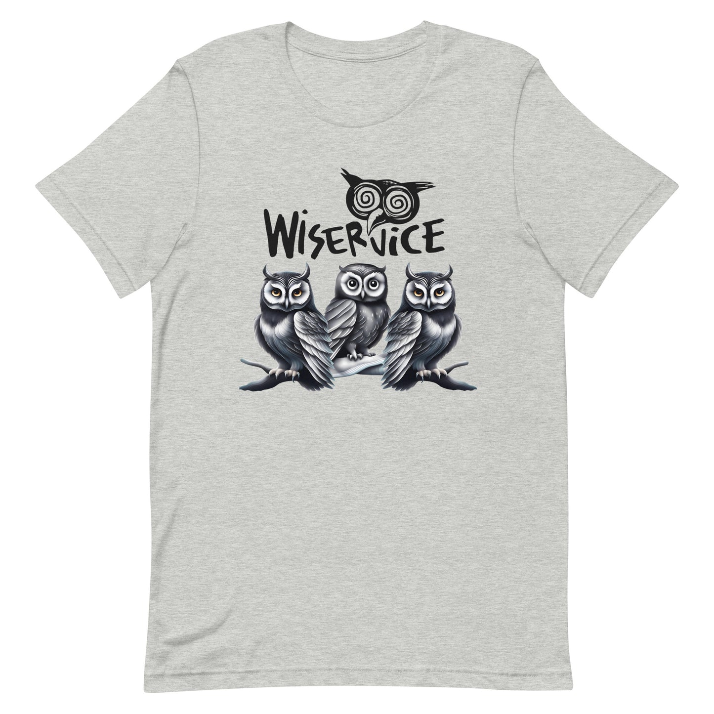 Wiservice 3 Wise Owls Unisex t-shirt - Free Delivery! Reggae / Dub / Ska / Ska punk / Punk - Alternative Apparel and Merch Only from Phase B Records.