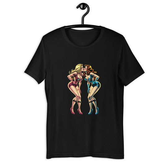 Retro Space Girls Pin up Unisex graphic T shirt