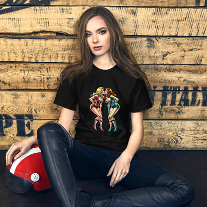 Retro Space Girls Pin up Unisex graphic T shirt