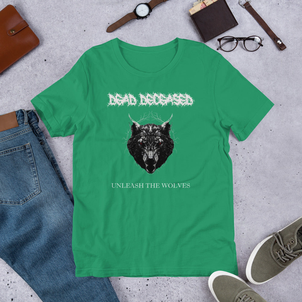 Dead Deceased Unleash the Wolves Unisex t-shirt - Free Delivery! Rock / Metal / Gothic Alternative - Alternative Apparel Only from Phase B Records. Plus Size to 5XL