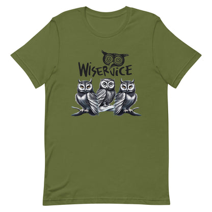 Wiservice 3 Wise Owls Unisex t-shirt - Free Delivery! Reggae / Dub / Ska / Ska punk / Punk - Alternative Apparel and Merch Only from Phase B Records.