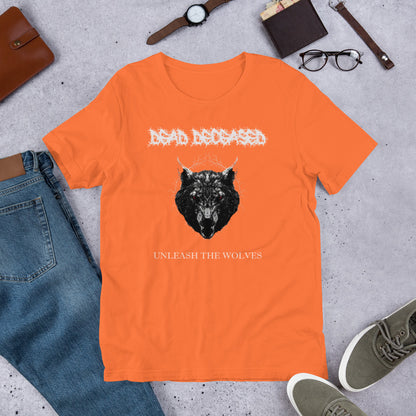 Dead Deceased Unleash the Wolves Unisex t-shirt - Free Delivery! Rock / Metal / Gothic Alternative - Alternative Apparel Only from Phase B Records. Plus Size to 5XL