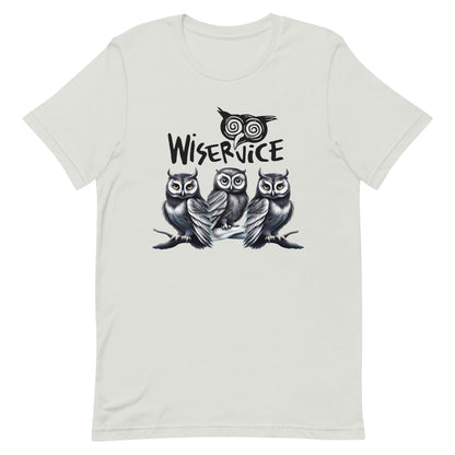 Wiservice 3 Wise Owls Unisex t-shirt - Free Delivery! Reggae / Dub / Ska / Ska punk / Punk - Alternative Apparel and Merch Only from Phase B Records.