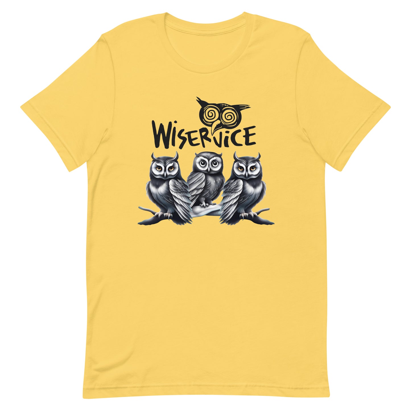 Wiservice 3 Wise Owls Unisex t-shirt - Free Delivery! Reggae / Dub / Ska / Ska punk / Punk - Alternative Apparel and Merch Only from Phase B Records.