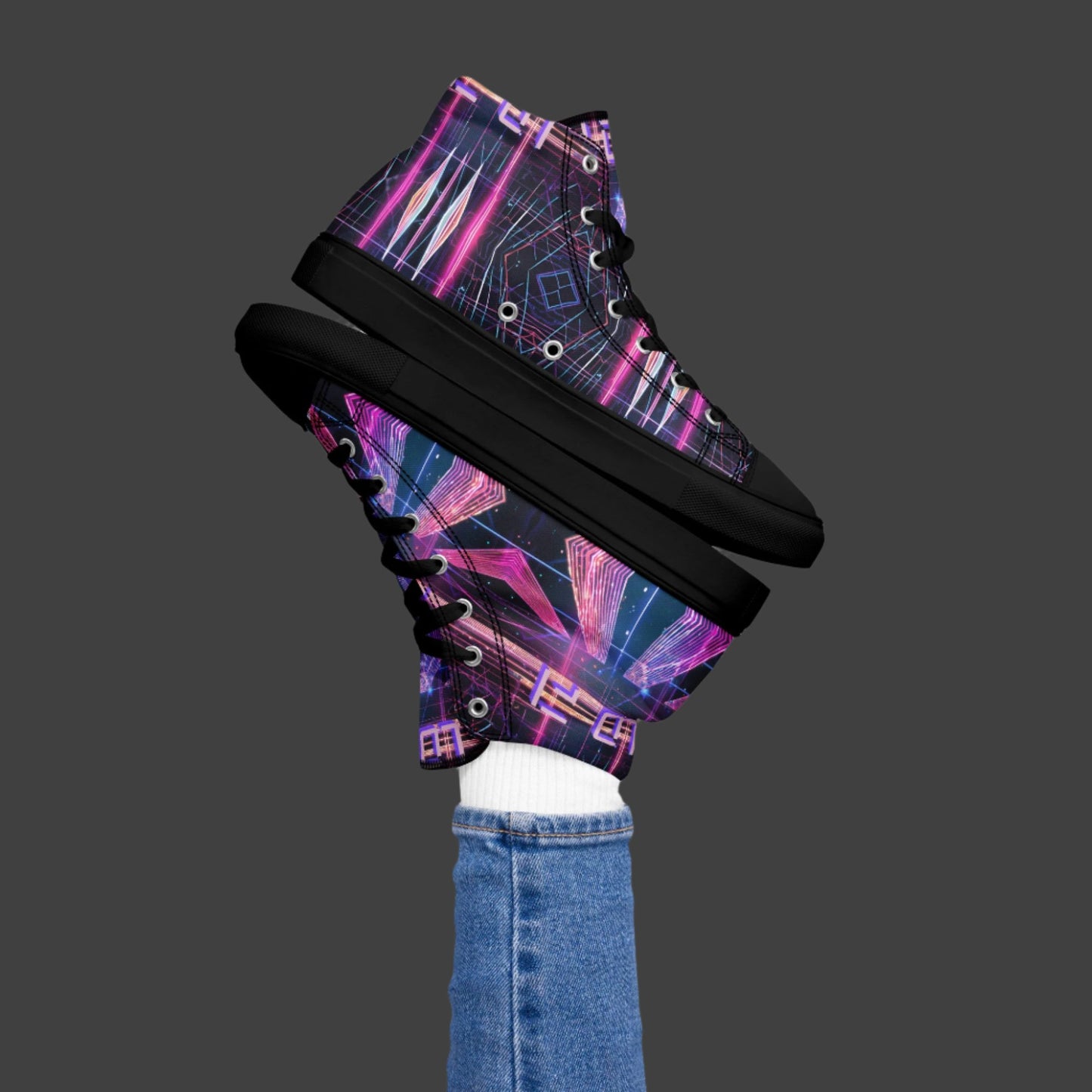 LO FI Women’s high top canvas shoes - Free Delivery! Rock / Metal / Electronic / EDM / Underground - Alternative Apparel and Merch Only from Phase B Records.