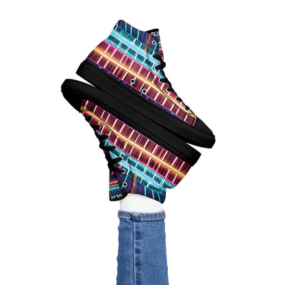 Clip Dist. Women’s high top canvas shoes - Free Delivery! Rock / Metal / Electronic / EDM / Underground - Alternative Apparel and Merch Only from Phase B Records.