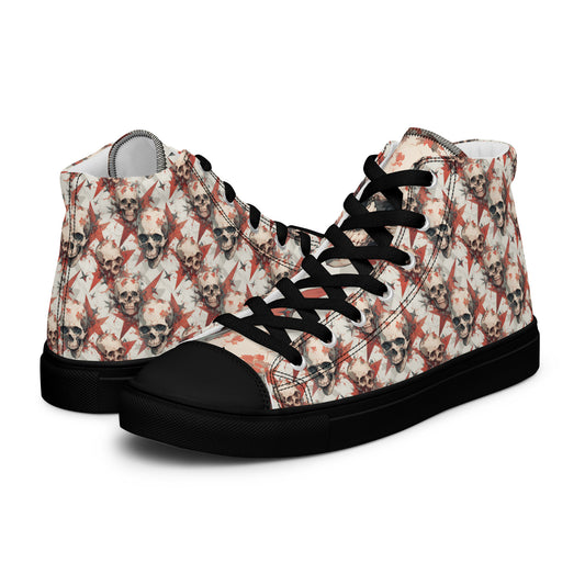 Red Star Skulls Women’s high top canvas shoes