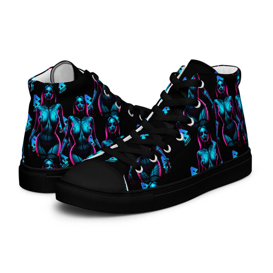 Pinup turquoise Women’s high top canvas shoes