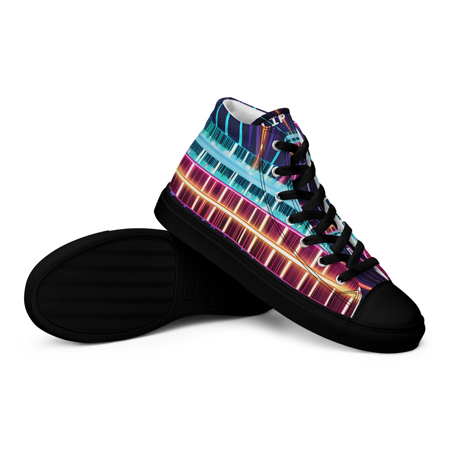 Clip Dist. Women’s high top canvas shoes - Free Delivery! Rock / Metal / Electronic / EDM / Underground - Alternative Apparel and Merch Only from Phase B Records.