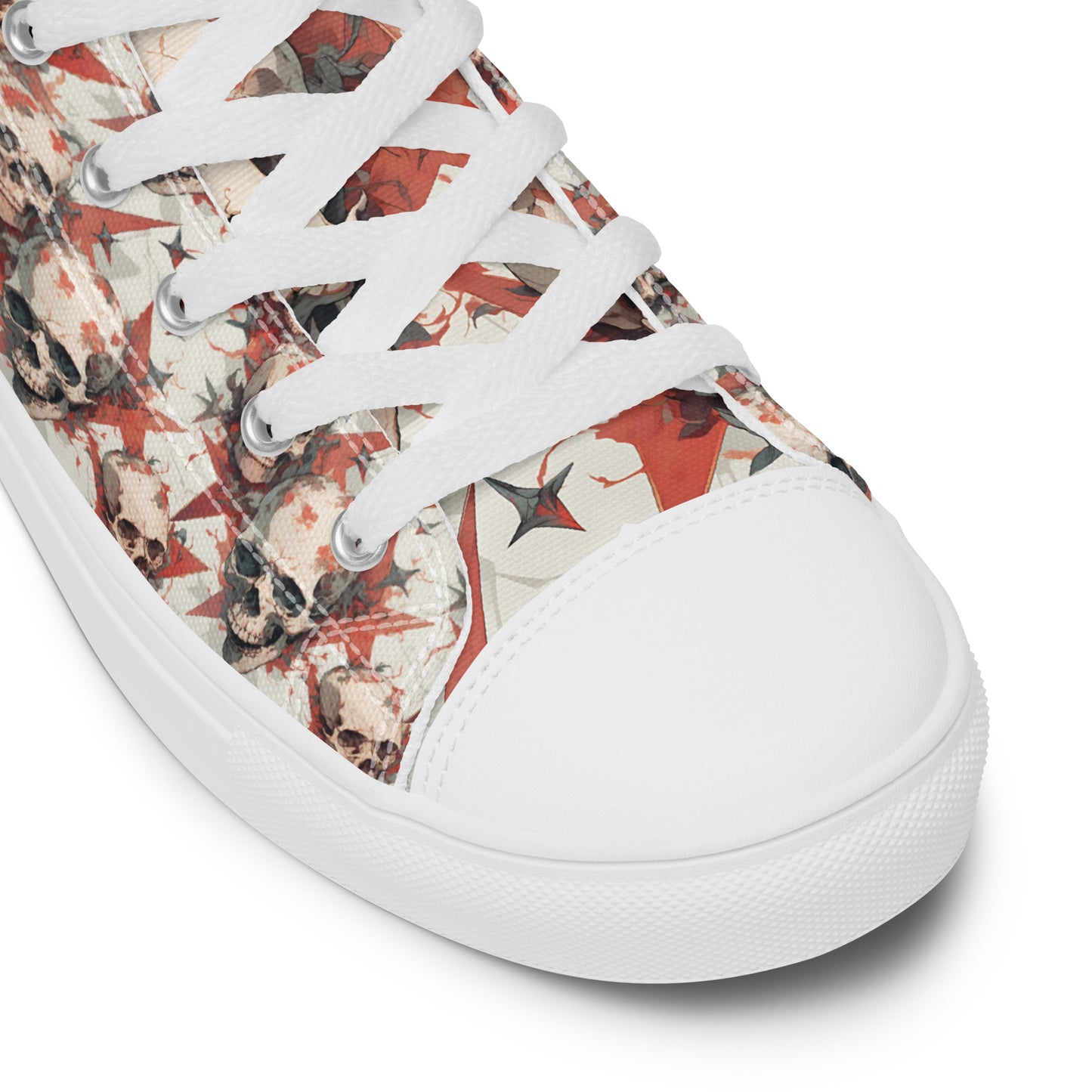 Red Star Skulls Women’s high top canvas shoes