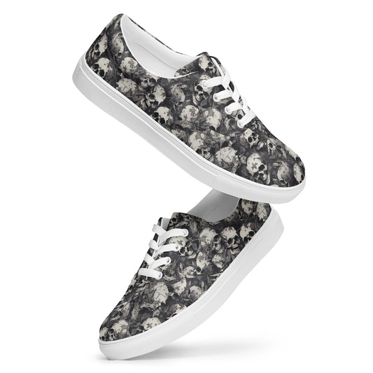 Gothic Skulls Women’s lace-up canvas shoes