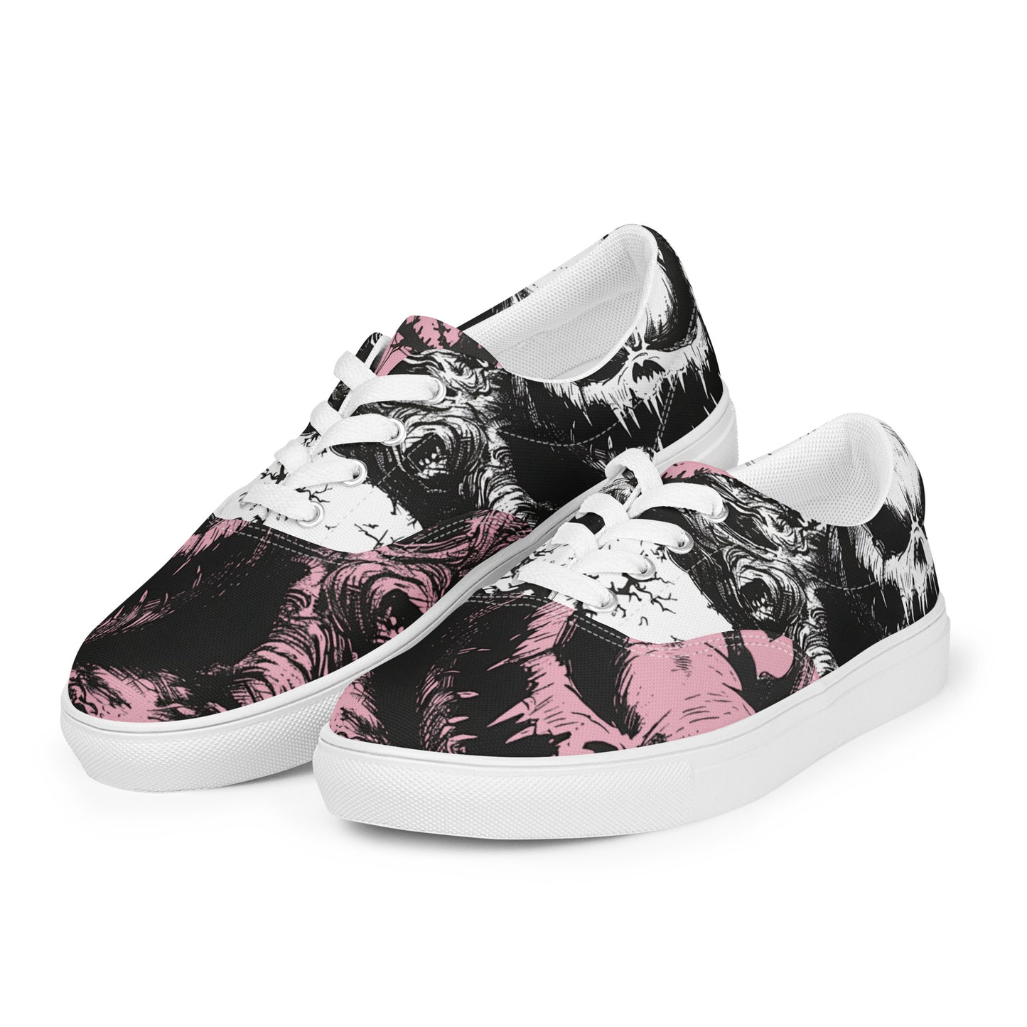 Pink Pumpkin Women’s lace-up canvas shoes