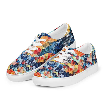 Abstract Beach Oils Women’s lace-up canvas shoes –  Free Delivery! Rock / Metal / Gothic / EDM / Clubwear - Alternative Apparel Only from Phase B Records.