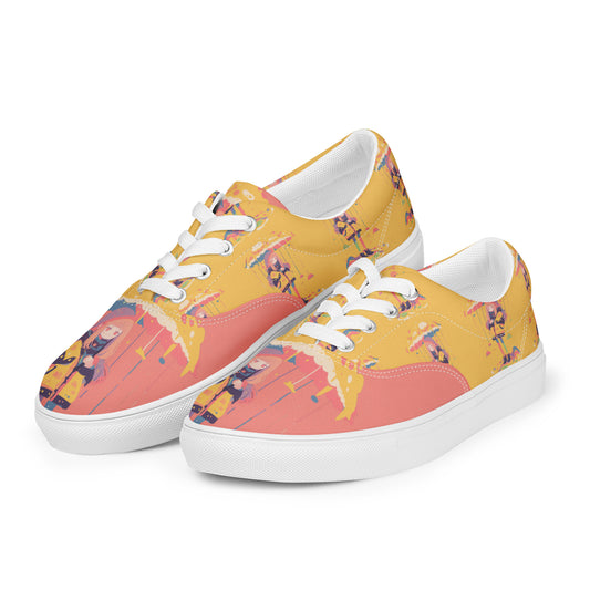 Anime Rain Girl Women’s lace-up canvas shoes