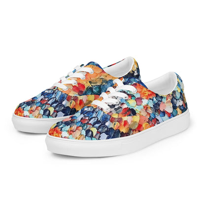 Abstract Beach Oils Women’s lace-up canvas shoes –  Free Delivery! Rock / Metal / Gothic / EDM / Clubwear - Alternative Apparel Only from Phase B Records.