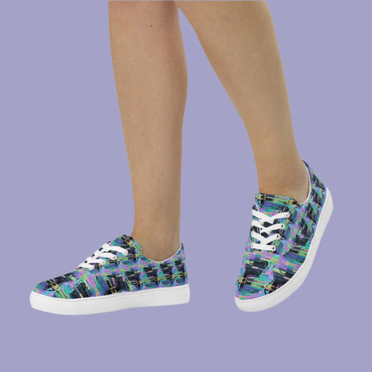 Glitch Guitar Women’s lace-up canvas shoes