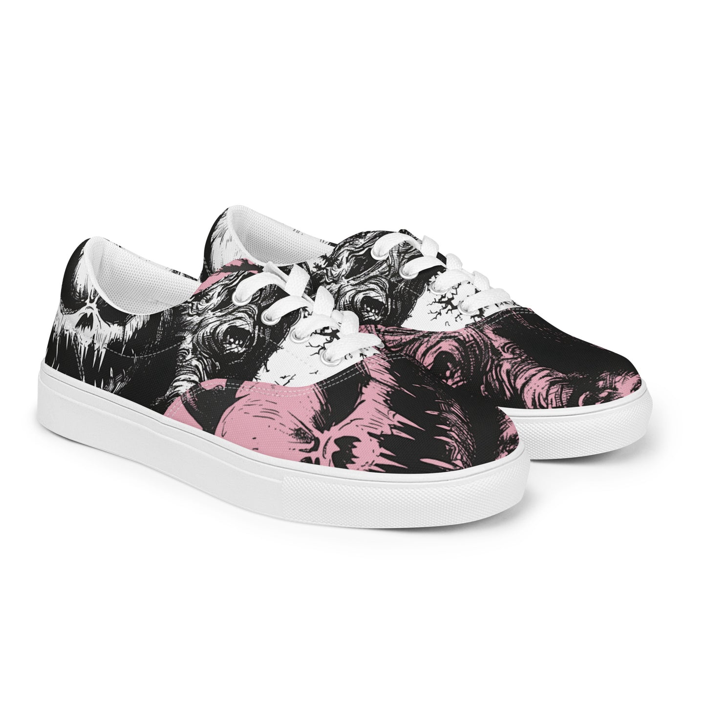 Pink Pumpkin Women’s lace-up canvas shoes