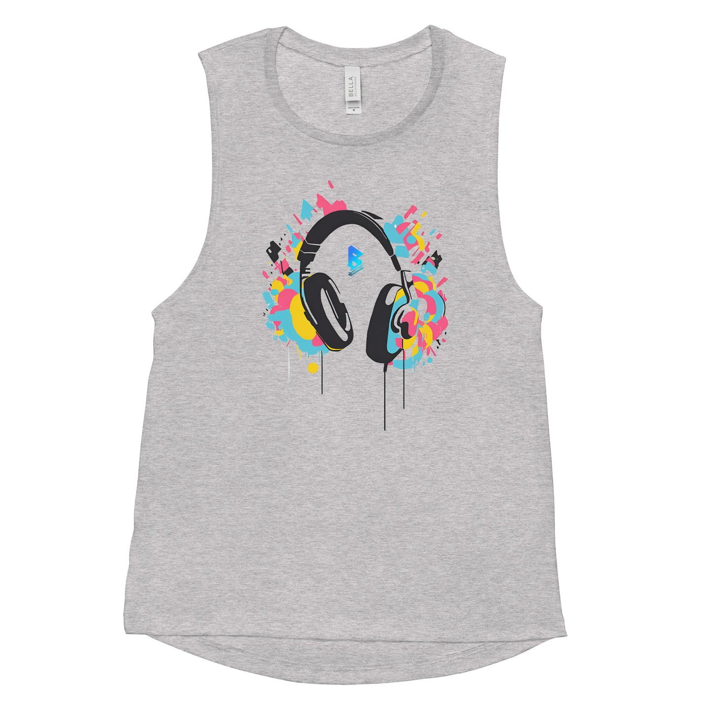 Phase B Headphones Ladies’ Muscle Tank - Free Delivery! UK Techno / EDM / Electronic Graphic Merch / Alternative Apparel and Merch Only from Phase B Records.