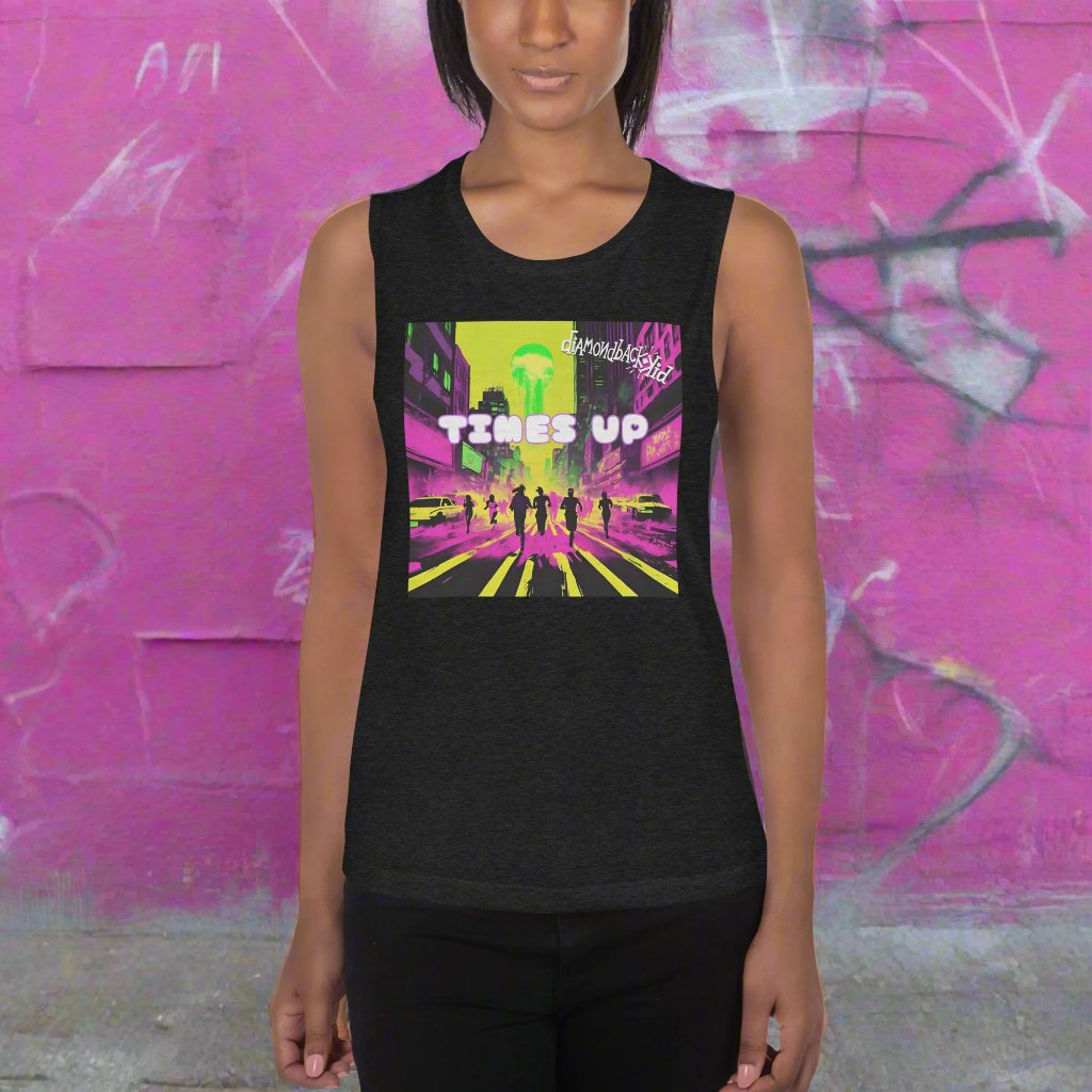 Diamondback Kid TIMES UP Ladies’ Muscle Tank- Free Delivery! Hip-Hop / EDM / Underground - Alternative Apparel and Merch Only from Phase B Records.