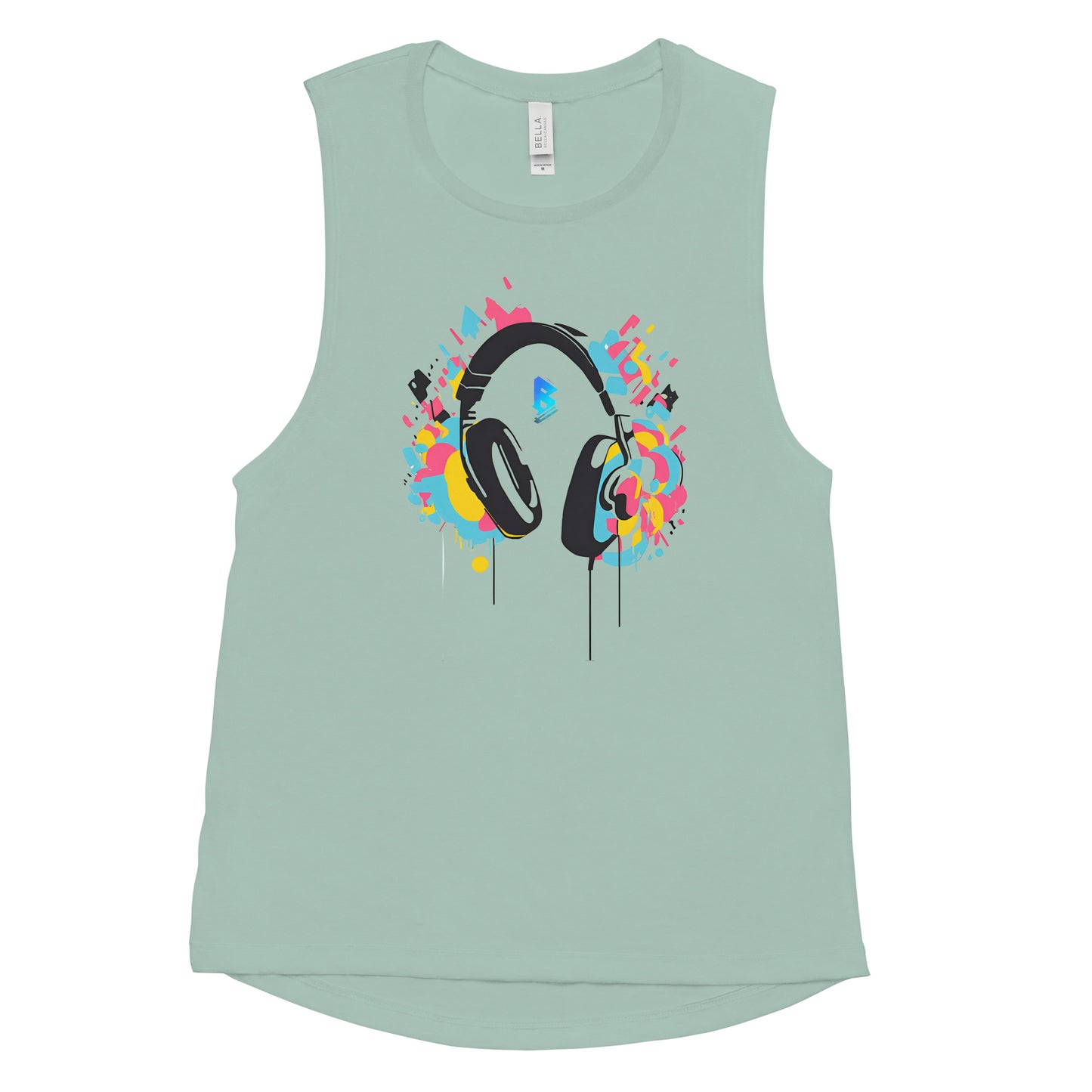 Phase B Headphones Ladies’ Muscle Tank - Free Delivery! UK Techno / EDM / Electronic Graphic Merch / Alternative Apparel and Merch Only from Phase B Records.